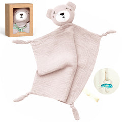 Momcozy Bear Lovey cotton soft fabric for gentle newborn snuggles