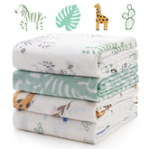 Momcozy Best Wishes Swaddle Jungle Trails, breathable and cozy for newborn sleep.