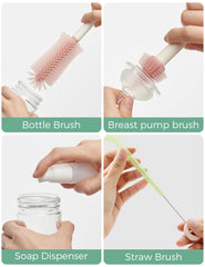 Momcozy bottle brush set straw cleaner close-up for narrow openings.