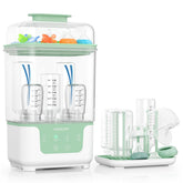 Momcozy bottle sterilizer and dryer front view shows space-saving design for busy kitchens