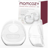 Momcozy breast milk collector two-piece shell for easy hands-free milk capture.