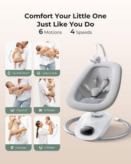 Momcozy CocoSway offers six lifelike swing motions for comforting movement