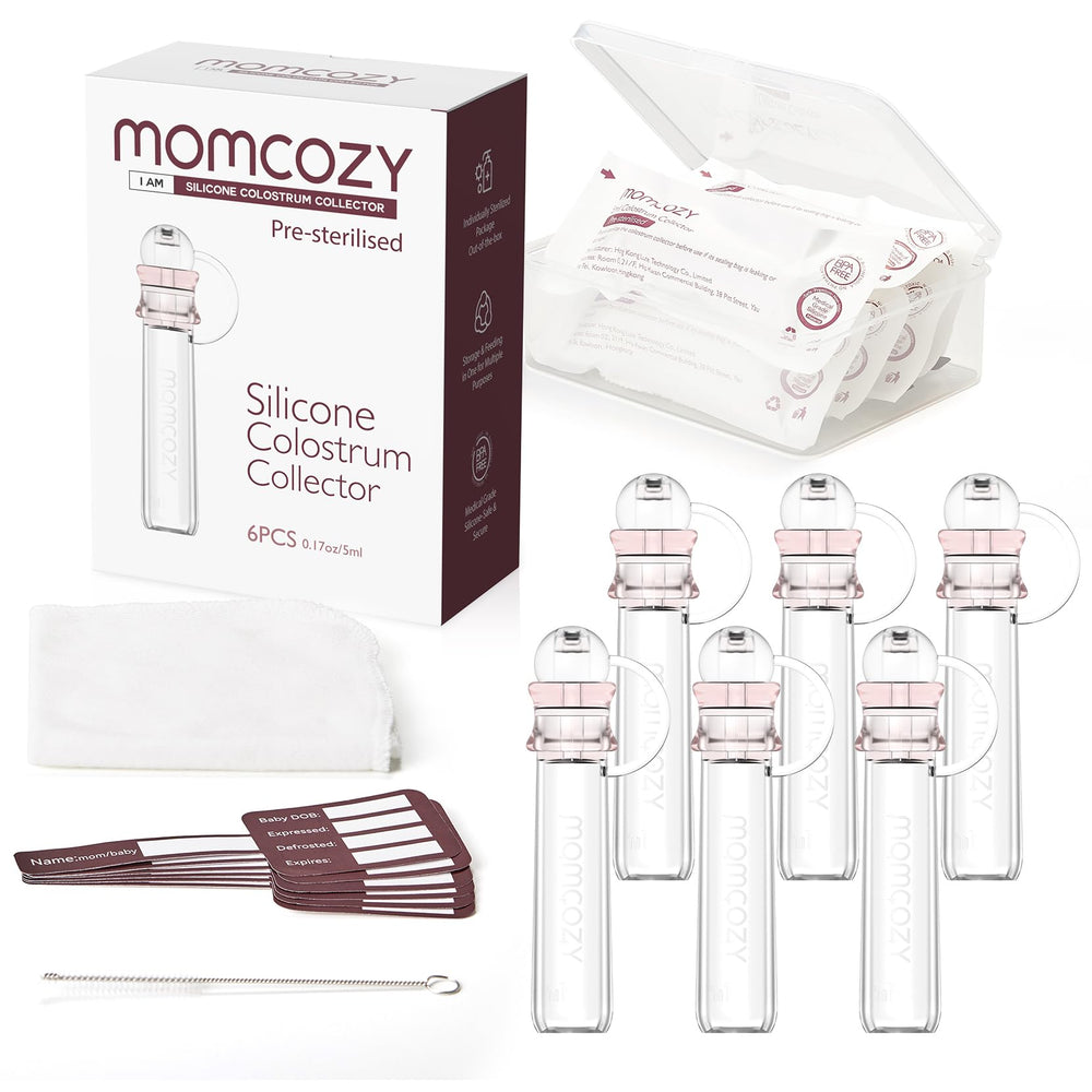 Momcozy colostrum collector 5ml bottle ready for safe, convenient collection.