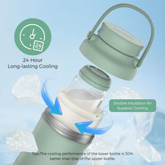 Momcozy cooling gel tube showing ice-free cooling technology