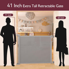 Momcozy extra-wide gate extended shows adjustable width up to 71 inches.