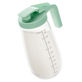 Momcozy glass breast milk pitcher 48oz showing large capacity for busy days
