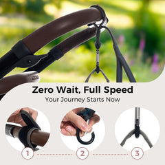 Momcozy handle strap with adjustable fit on stroller handle