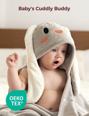 Momcozy hooded towel plush coral fleece close-up for cozy warmth