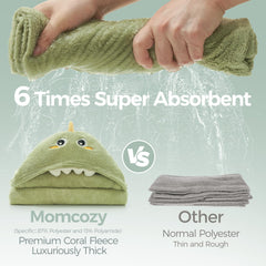 Momcozy large wrap towel offers 28x55 inch coverage for easy drying.