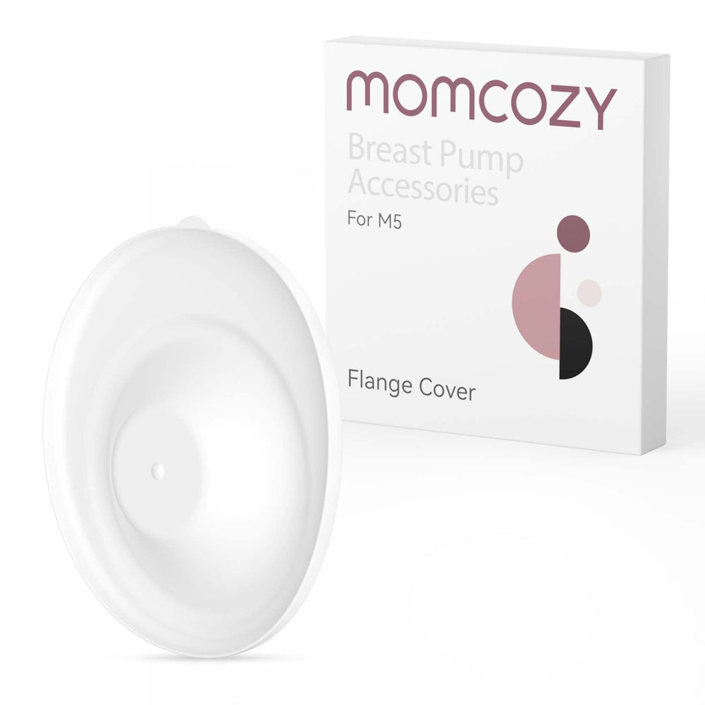 Momcozy M5 flange cover dust-proof lid keeps pump components clean for on-the-go use.