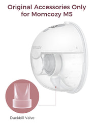 Momcozy duckbill valve uses BPA-free silicone for safe milk contact.