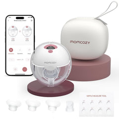 Momcozy M5 app-control interface for easy pumping management on the go.