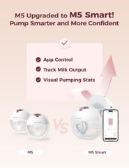 Momcozy M5 ultra-light design enables discreet wearable pumping under clothes.