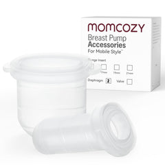 Momcozy M6 diaphragm seal close-up shows flexible silicone for reliable pumping