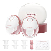 Momcozy M6 wearable pump in bra enables hands-free pumping with discreet design.