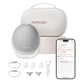 Momcozy M9 with mobile flow app control enables hands-free pumping on the go.