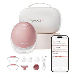 Momcozy M9 mobile flow app control interface for easy pumping settings.