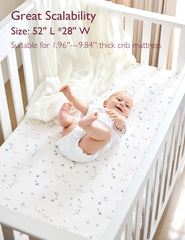 Momcozy 360° non-slip wrap keeps the crib sheet secure.