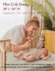 Momcozy crib sheet corner-inner cloth detail prevents tearing and extends use.