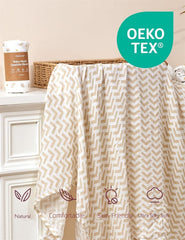 Momcozy muslin swaddle blanket 47x47 size ideal for secure newborn swaddling.