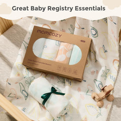 Momcozy muslin swaddle blanket unisex design suits any nursery theme.