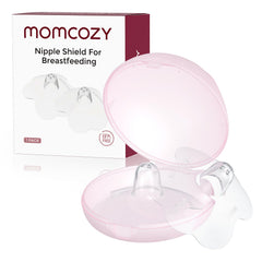 Momcozy nipple shield with flower surface for comfortable latching.