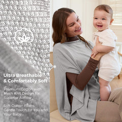 Momcozy nursing cover multi-use doubles as stroller cover, blanket, scarf, or pumping cover.
