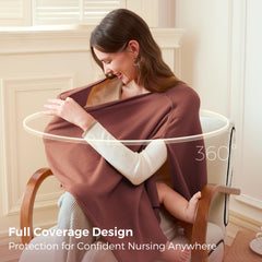 Momcozy nursing cover folded in bag for on-the-go use.