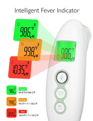 Momcozy object-temperature reading demonstrates surface and ambient temp checks.