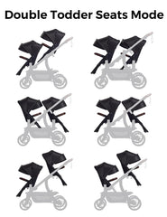 Momcozy ChangeGo second seat with 5-point harness keeps child safely secured.