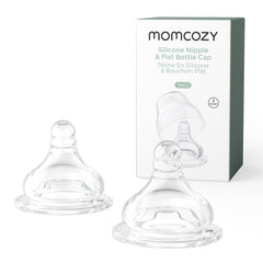 Momcozy soft baby nipple with natural flow mimics breastfeeding for smoother latch.