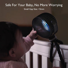 Momcozy stroller fan LED night light with two modes for night-time use