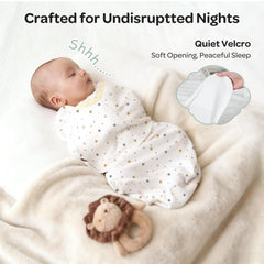 Momcozy swaddle with wide-hem for hip-friendly movement.