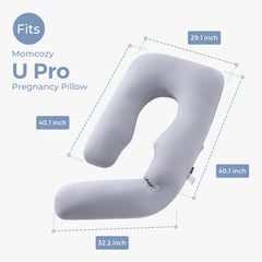 Momcozy U Pro cover on bed demonstrates easy setup for night repositioning.