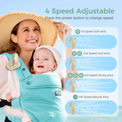 Momcozy ultra-light mini fan weighing 0.26 lb for easy transport