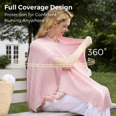 Momcozy ultra-light nursing cover packed in a diaper bag for travel-ready use.
