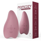 Momcozy warming lactation massager front view showing compact design for quick relief