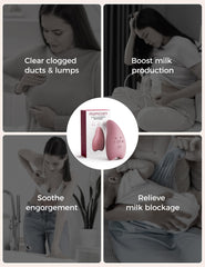 Momcozy Warming Lactation Massager Pro heats in 100 seconds to prep for pumping