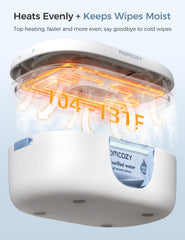 Momcozy wipe warmer top-heat design maintains moisture for fresh wipes