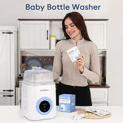 MOMFANN-tablet-dispense-in-washer demonstrates simple, mess-free washing cycles
