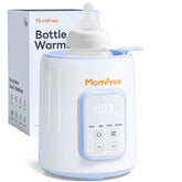 Momfree bottle warmer front view on compact bedside setup.
