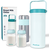Momfree breastmilk cooler with 360° cooling keeps milk fresh on the go.