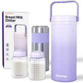 Momfree breast milk cooler with 360° cooling for on-the-go freshness.