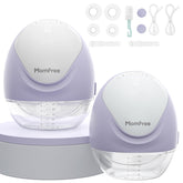 Momfree wearable hands-free breast pump in use for discreet pumping on the go.