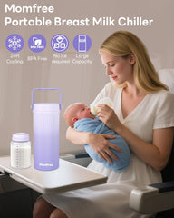 Momfree two bottles demonstrate 11oz each for total 22oz storage.