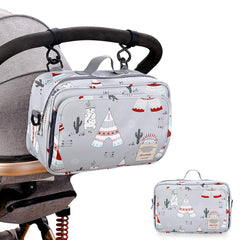 MOMIGO baby diaper caddy main compartment keeps essentials neatly organized on the go.