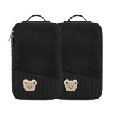 MOMIGO rabbit bear mesh diaper pouch in black for on-the-go organization.