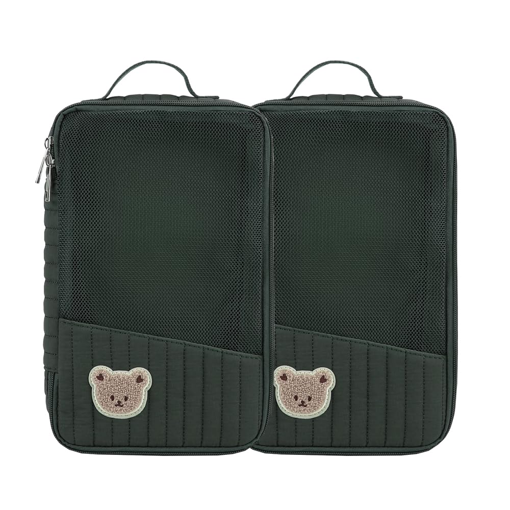 MOMIGO rabbit bear mesh pouches two-pack for diaper bag organization.