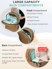 MOMINSIDE diaper bag backpack luggage attachment adds travel versatility.