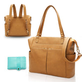MOMINSIDE diaper bag tote front view with organized pockets for on-the-go use